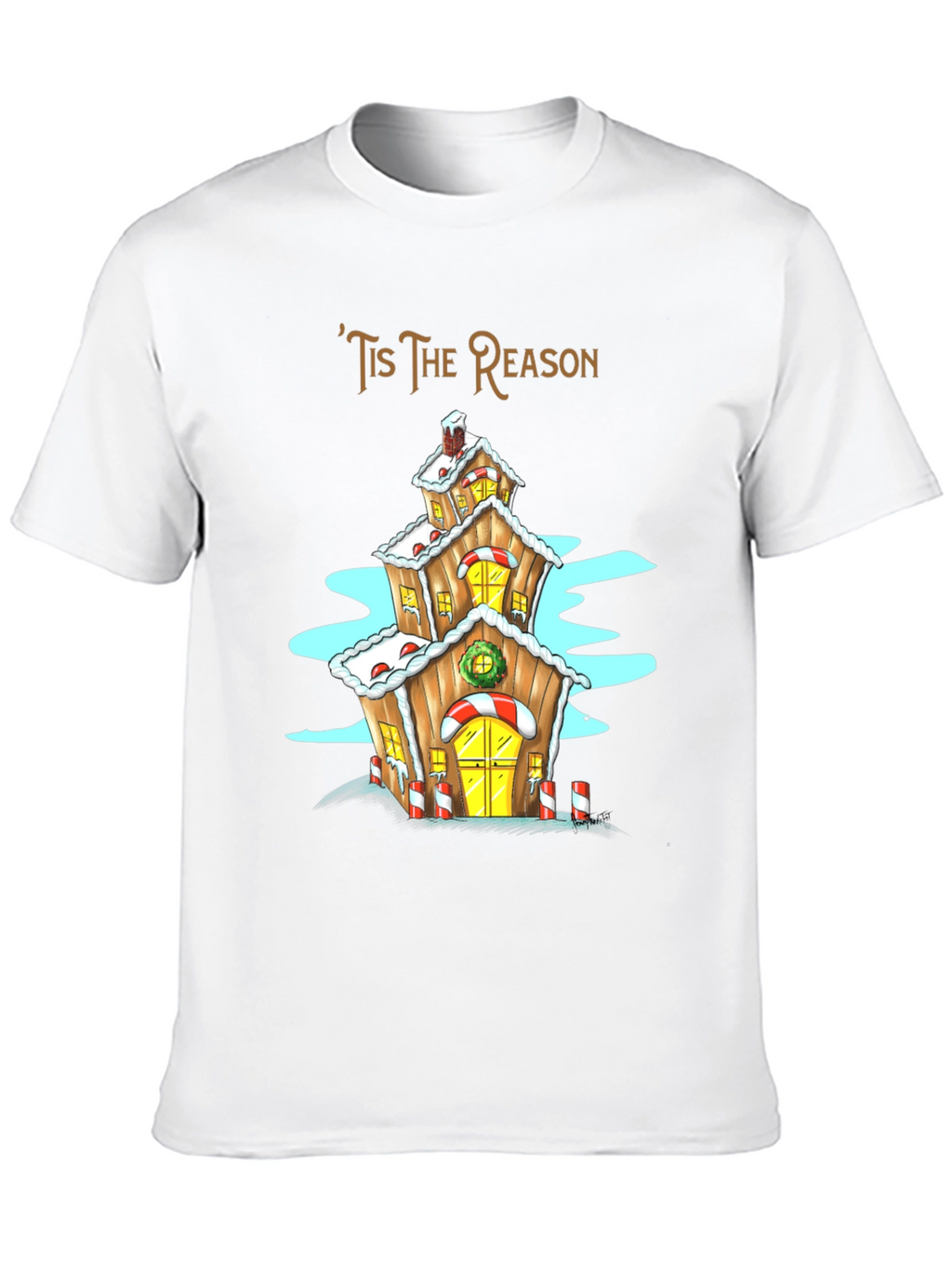 Tis The Reason Christmas Gingerbread House T-Shirt