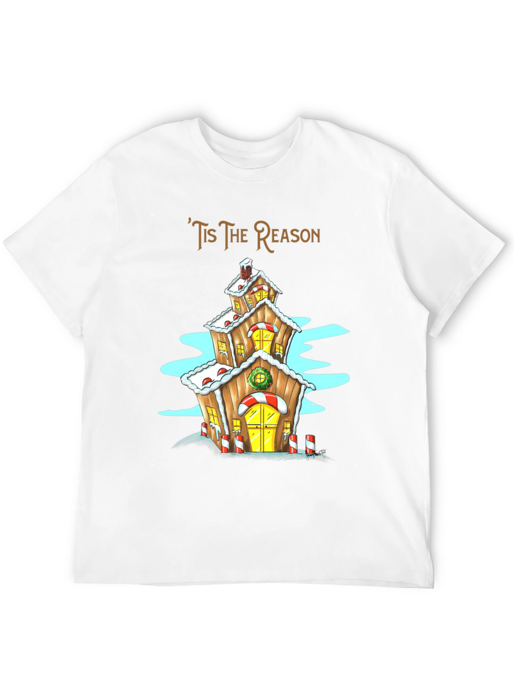 Tis The Reason Christmas Gingerbread House T-Shirt