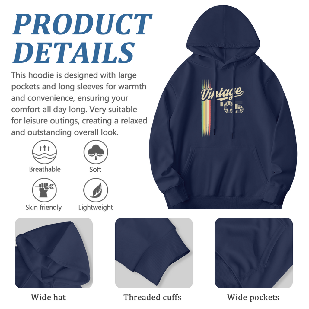 Vintage Retro Hoodie - Classic Design Graphic Sweatshirt for Old School Style