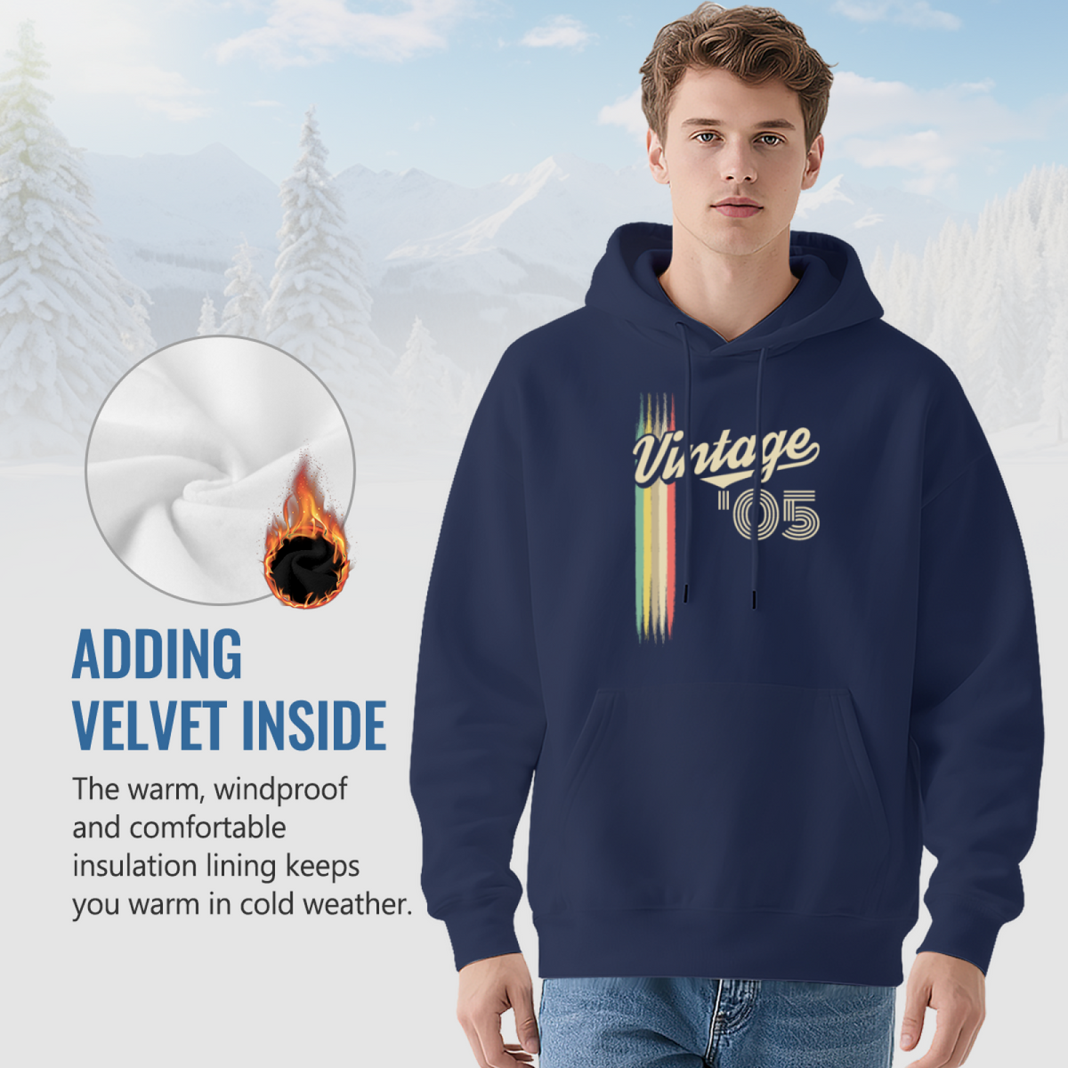 Vintage Retro Hoodie - Classic Design Graphic Sweatshirt for Old School Style