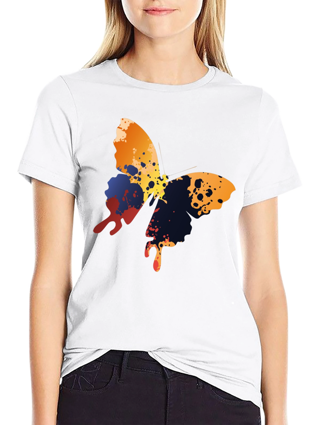 Butterfly Splash Graphic T-Shirt - Mens Black Tee