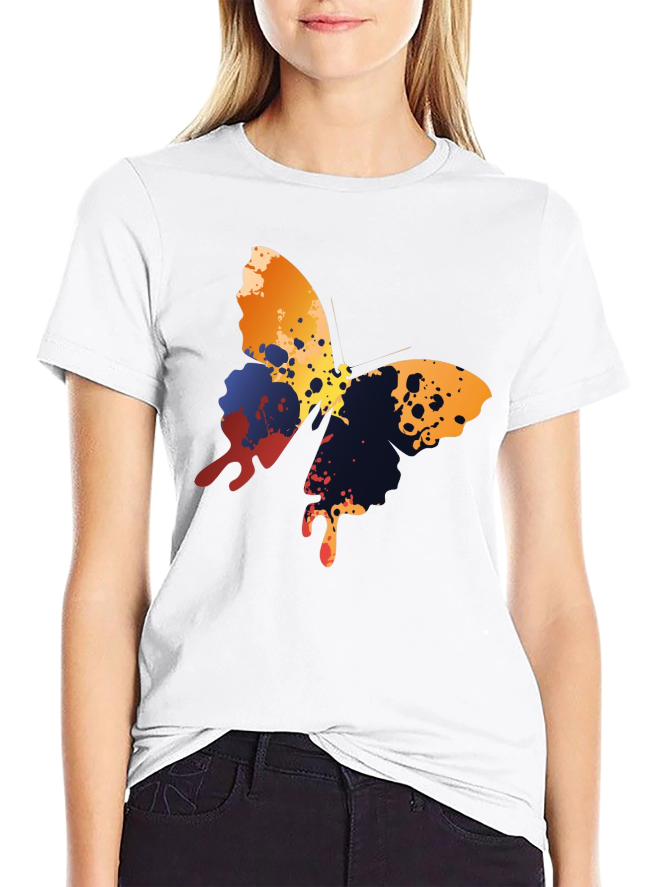 Butterfly Splash Graphic T-Shirt - Mens Black Tee
