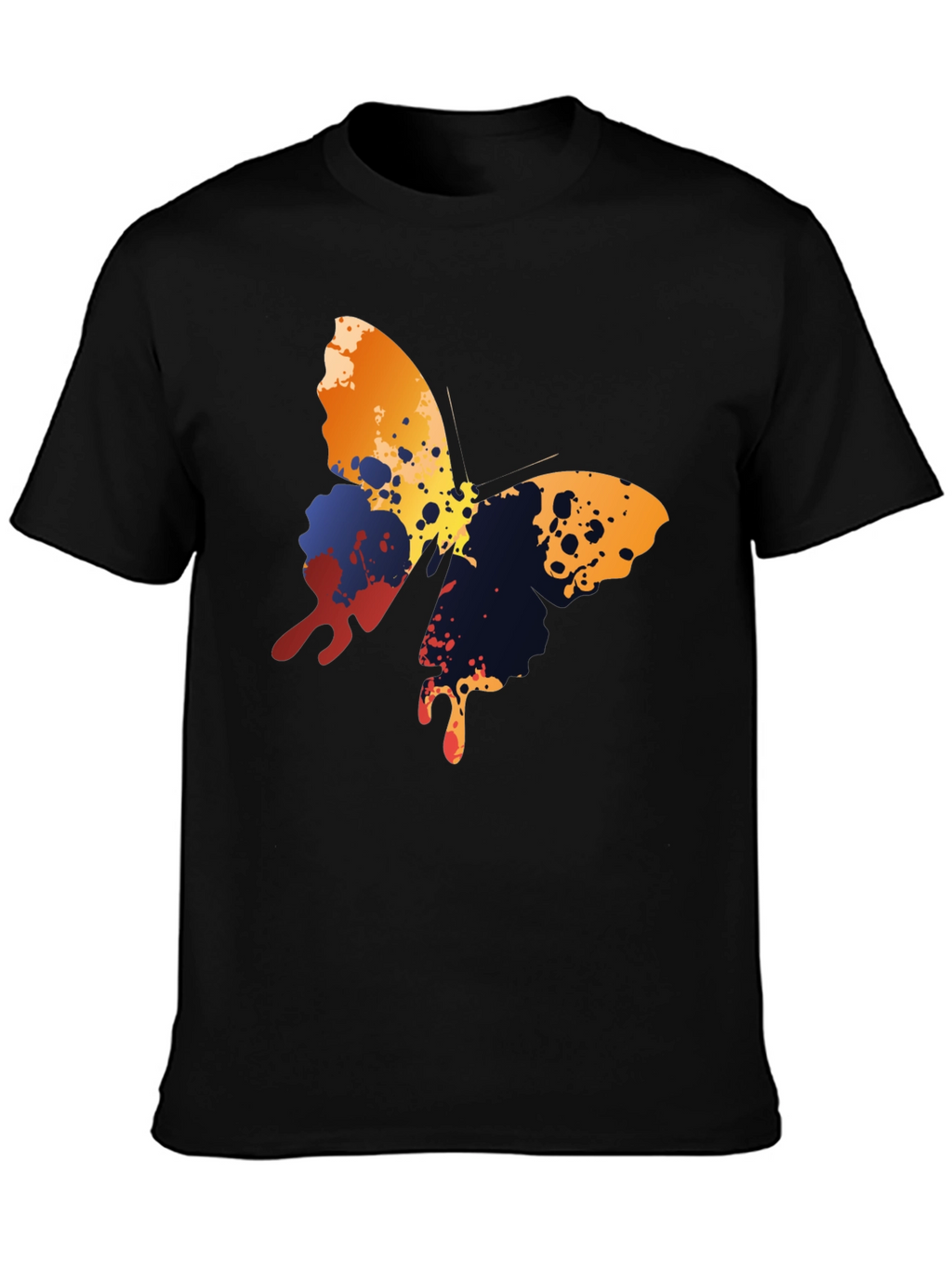 Butterfly Splash Graphic T-Shirt - Mens Black Tee