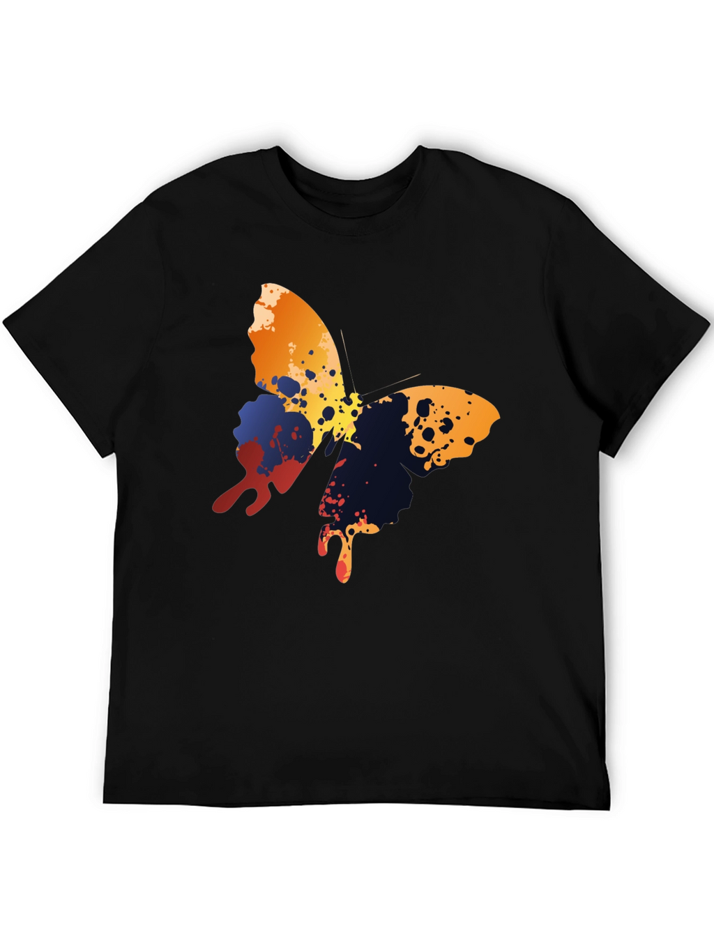 Butterfly Splash Graphic T-Shirt - Mens Black Tee