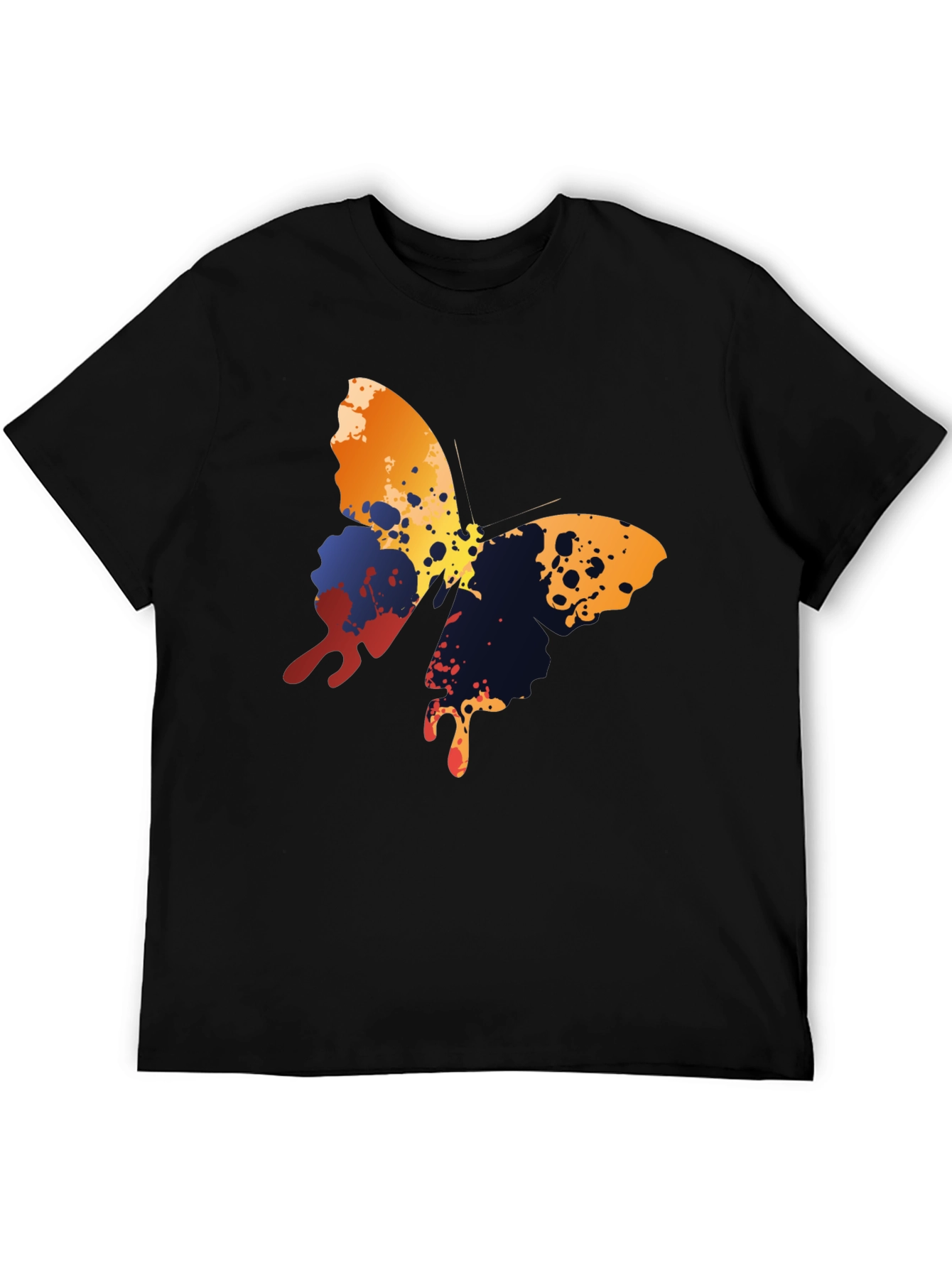 Butterfly Splash Graphic T-Shirt - Mens Black Tee