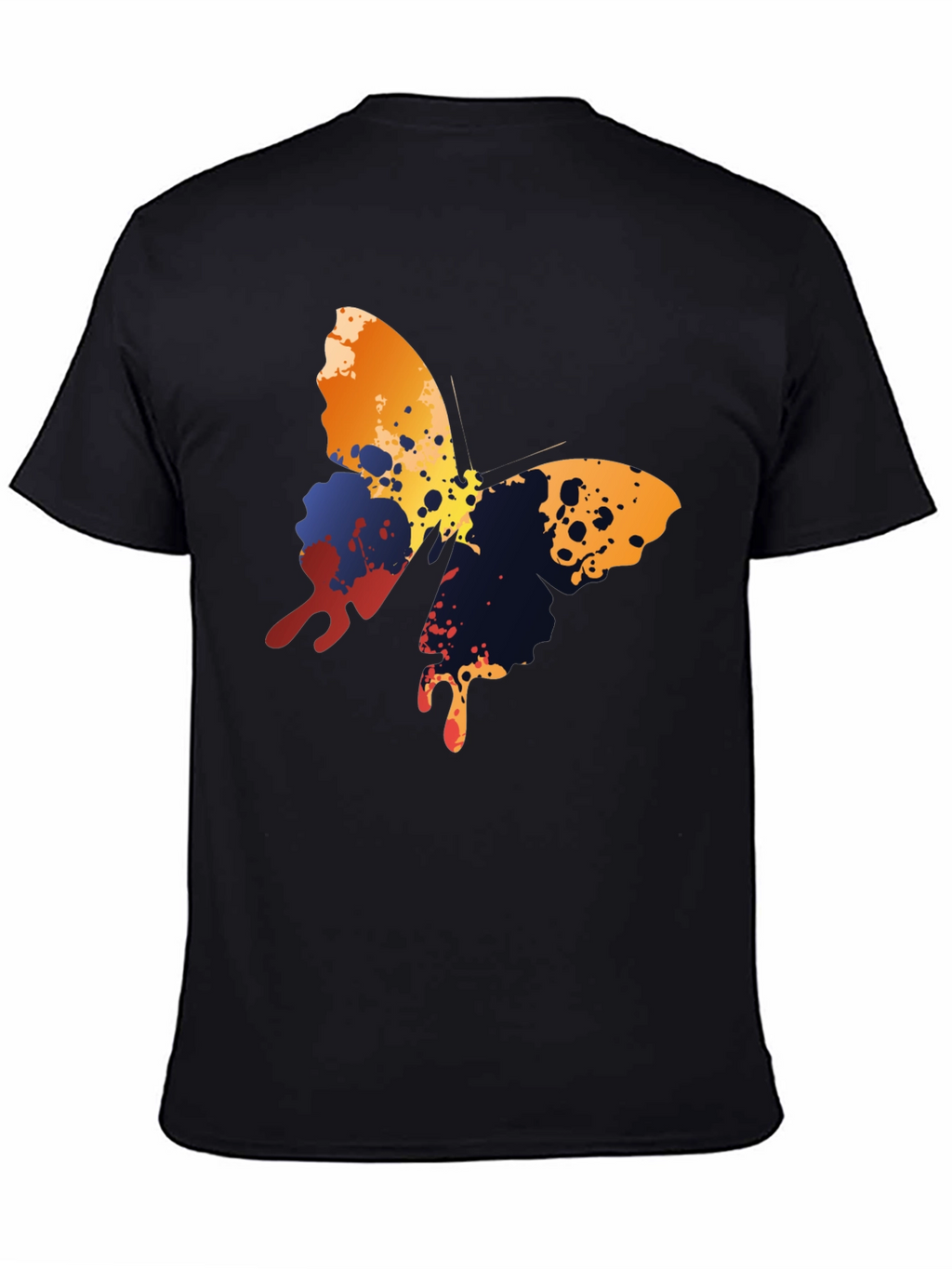 Butterfly Splash Graphic T-Shirt - Mens Black Tee