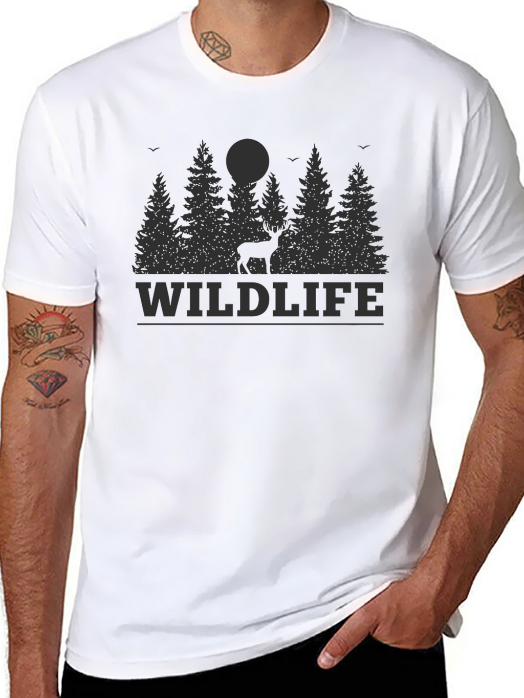 Wildlife Graphic Print T-Shirt