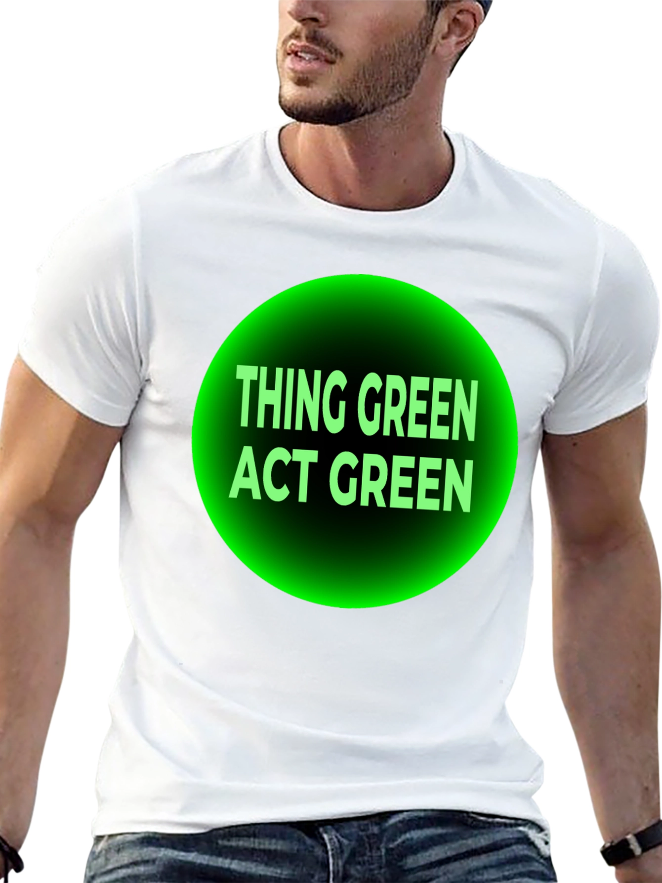 Think Green Act Green Black T-Shirt