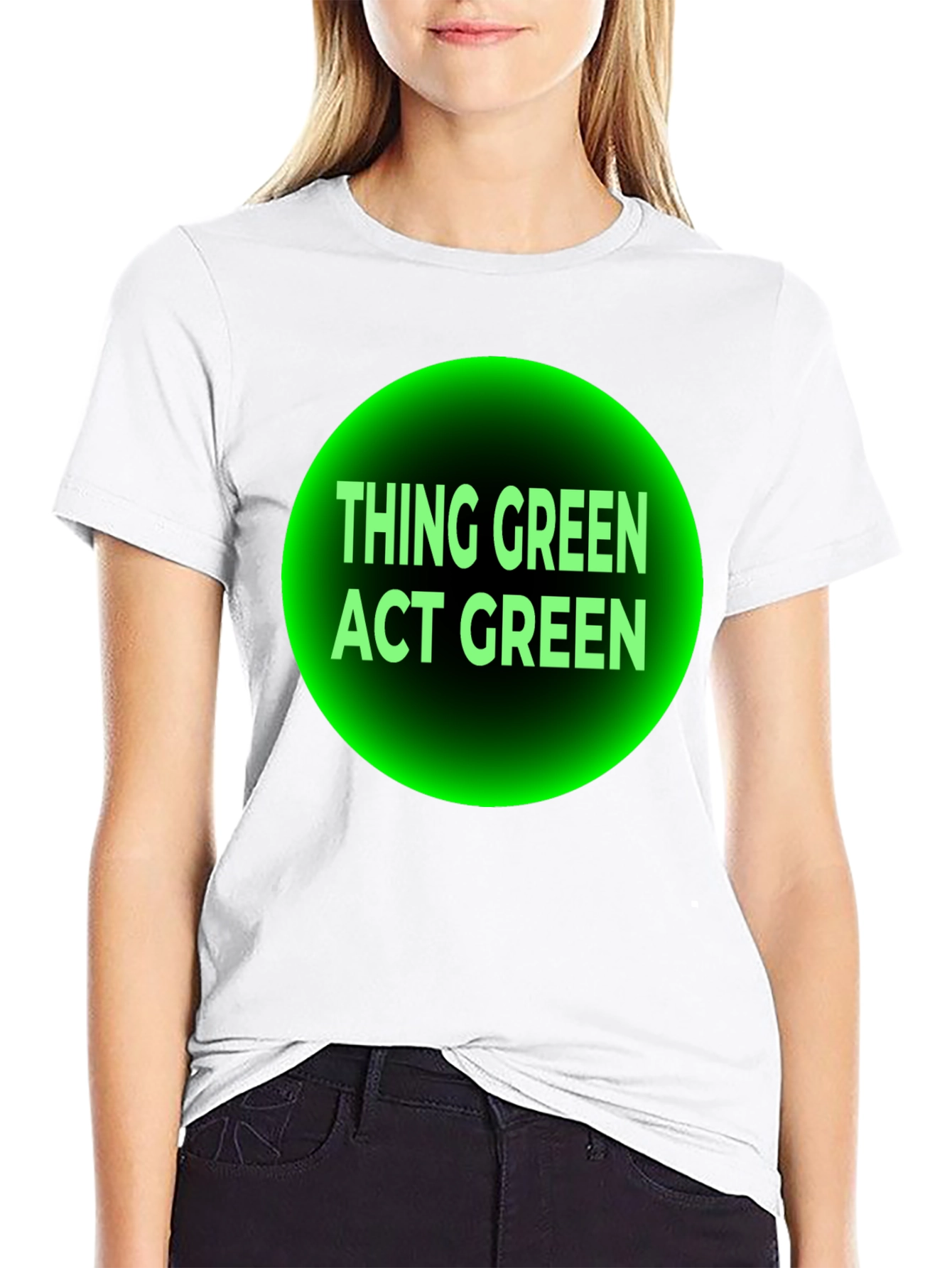 Think Green Act Green Black T-Shirt
