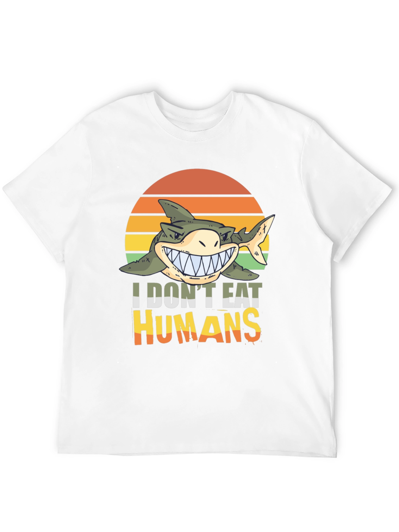 Funny Shark I Dont Eat Humans Graphic Tee