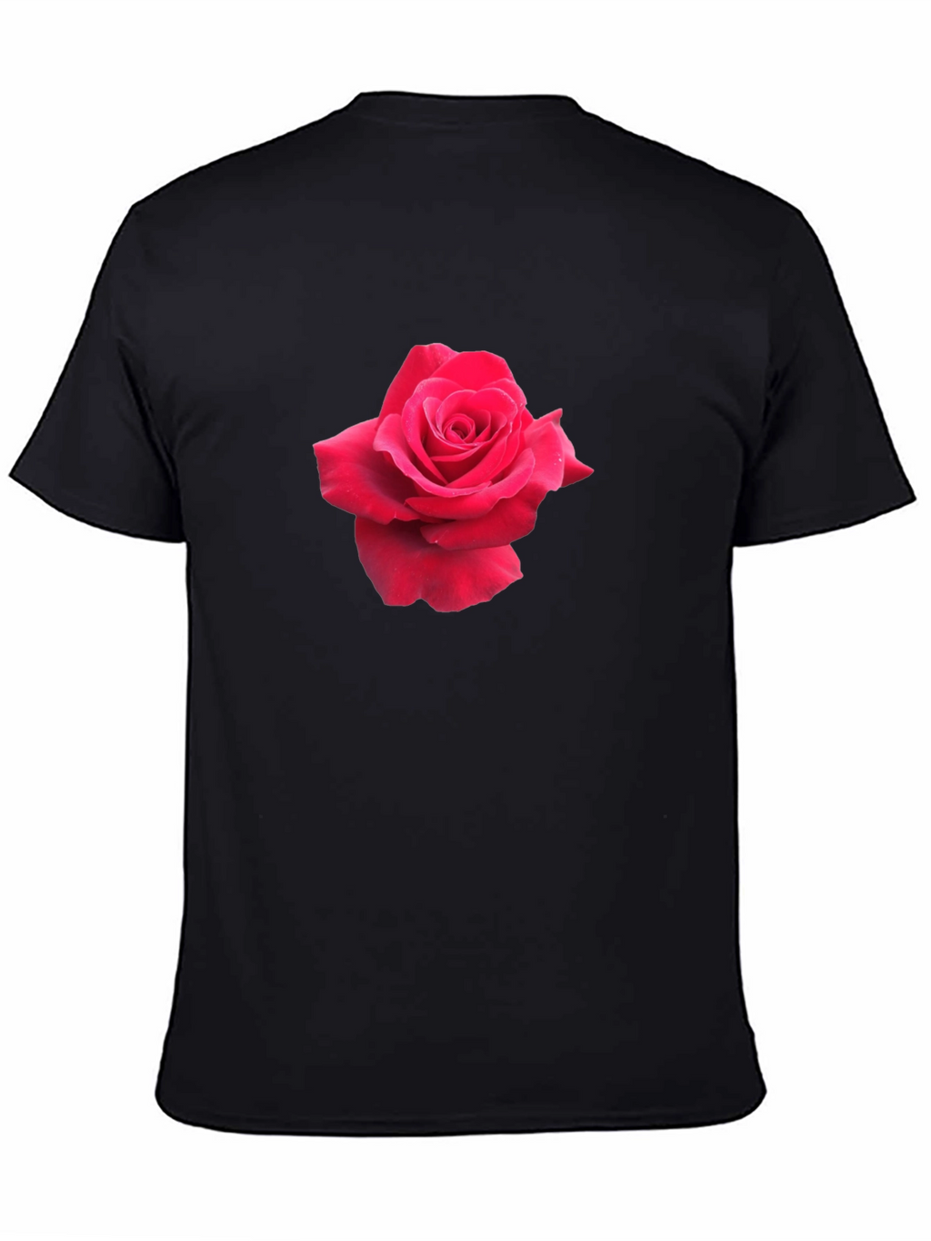 Rose Graphic Tee - Black Casual Cotton T-Shirt