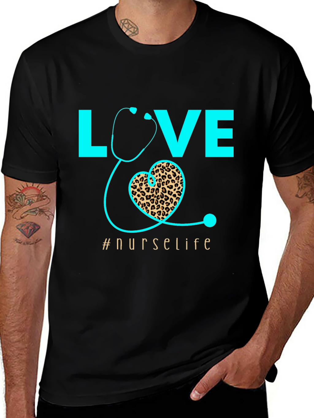 Nurse Life T-Shirt - Love Heart Stethoscope Design