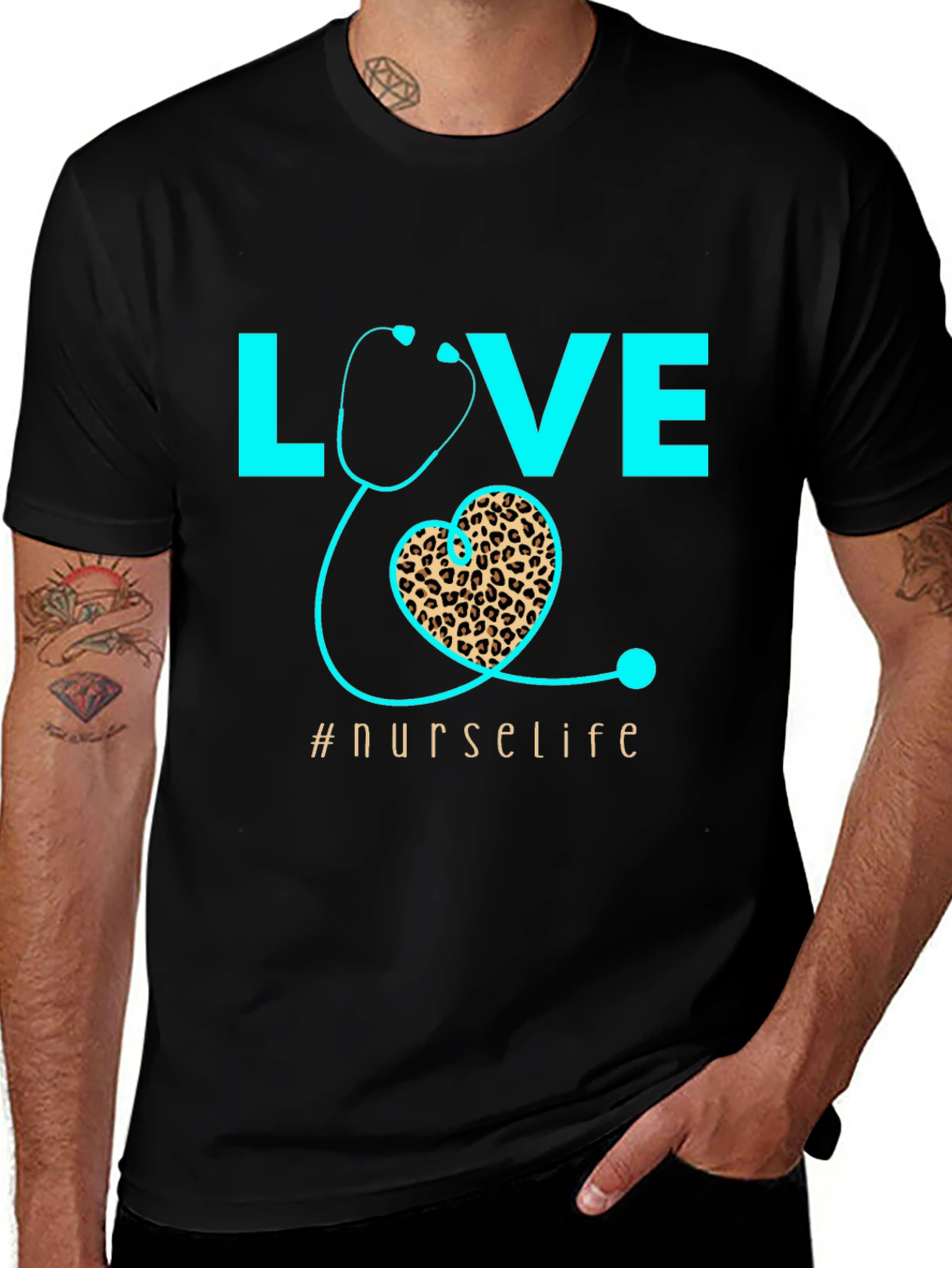Nurse Life T-Shirt - Love Heart Stethoscope Design