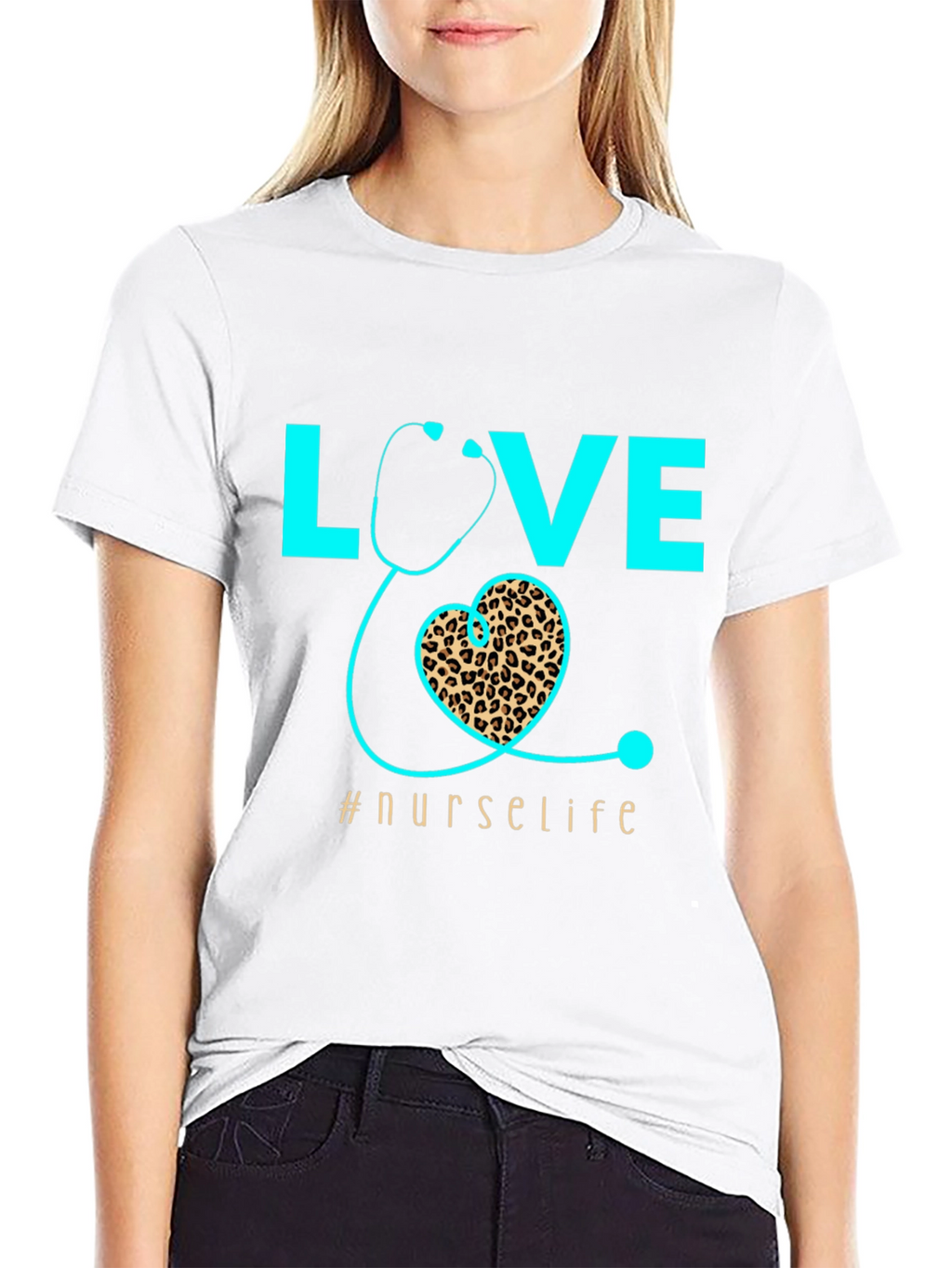 Nurse Life T-Shirt - Love Heart Stethoscope Design