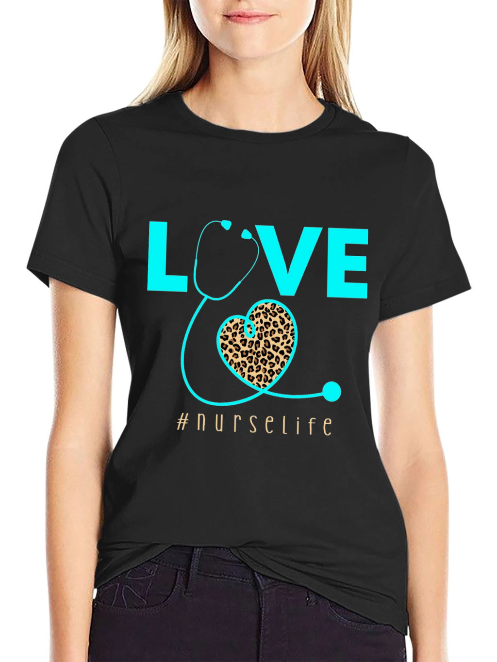 Nurse Life T-Shirt - Love Heart Stethoscope Design