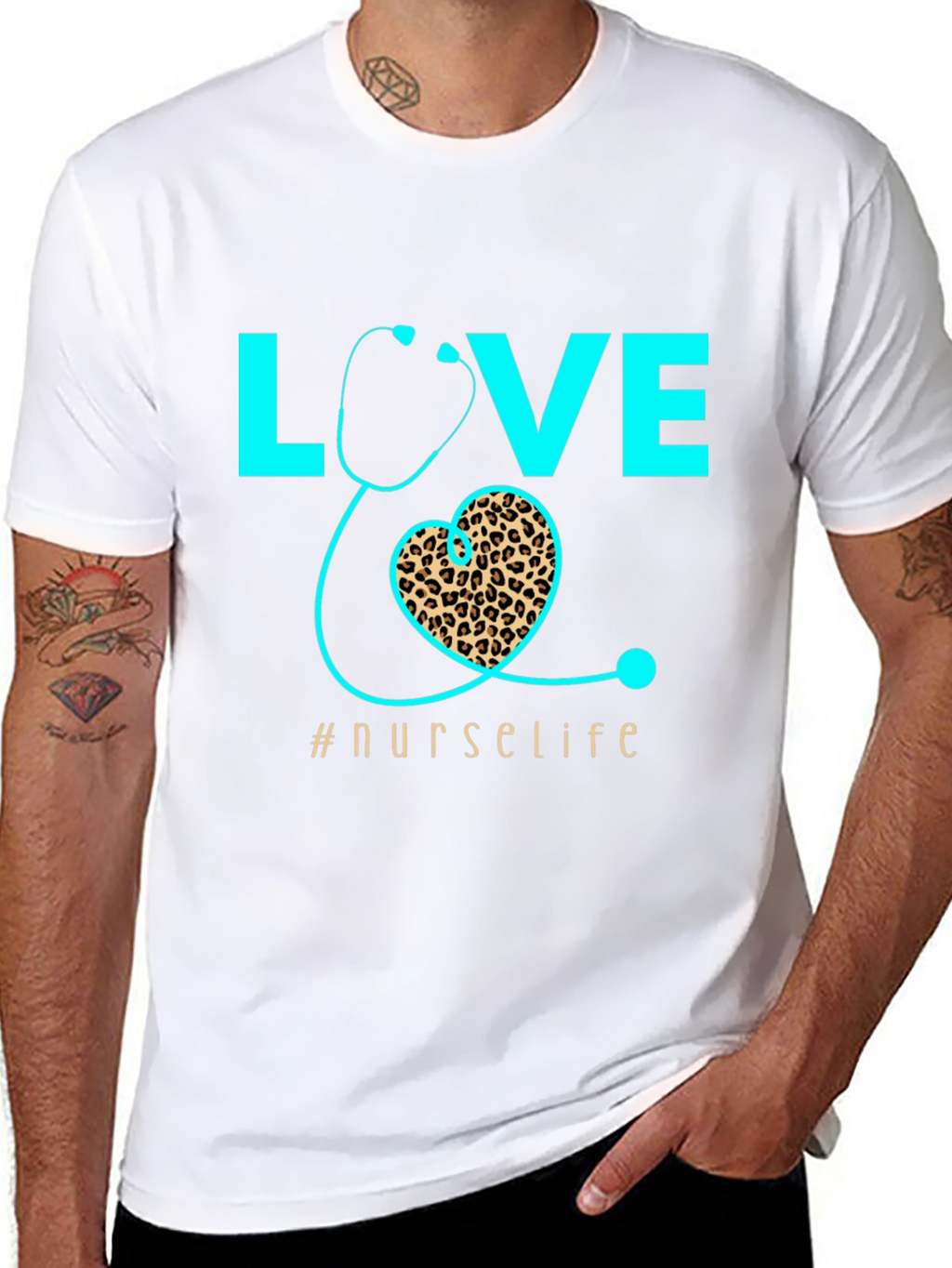 Nurse Life T-Shirt - Love Heart Stethoscope Design