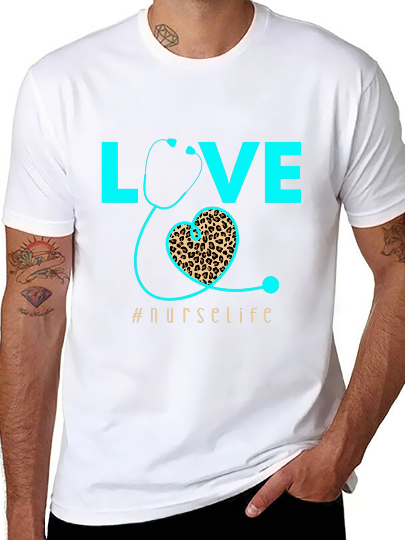 Nurse Life T-Shirt - Love Heart Stethoscope Design