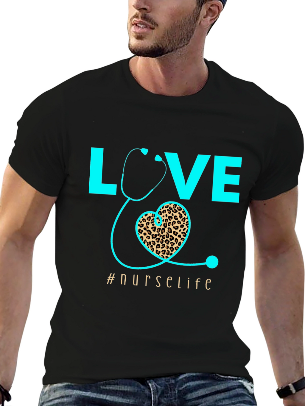 Nurse Life T-Shirt - Love Heart Stethoscope Design