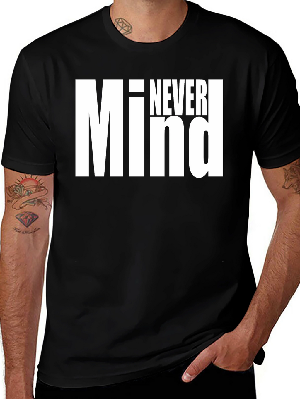 Never Mind Graphic Tee - Bold Statement Shirt