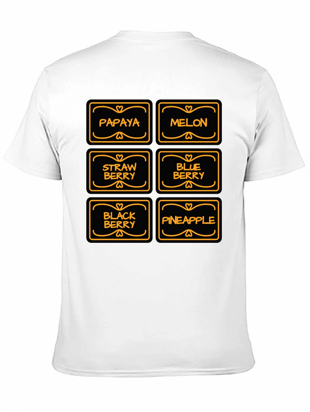 Fruit Variety Graphic T-Shirt - Black