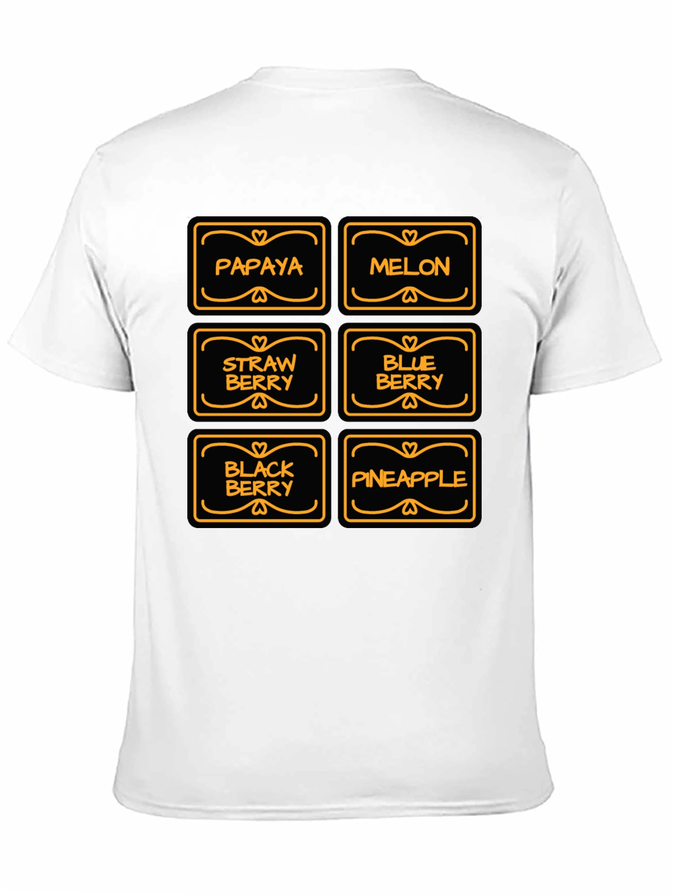 Fruit Variety Graphic T-Shirt - Black