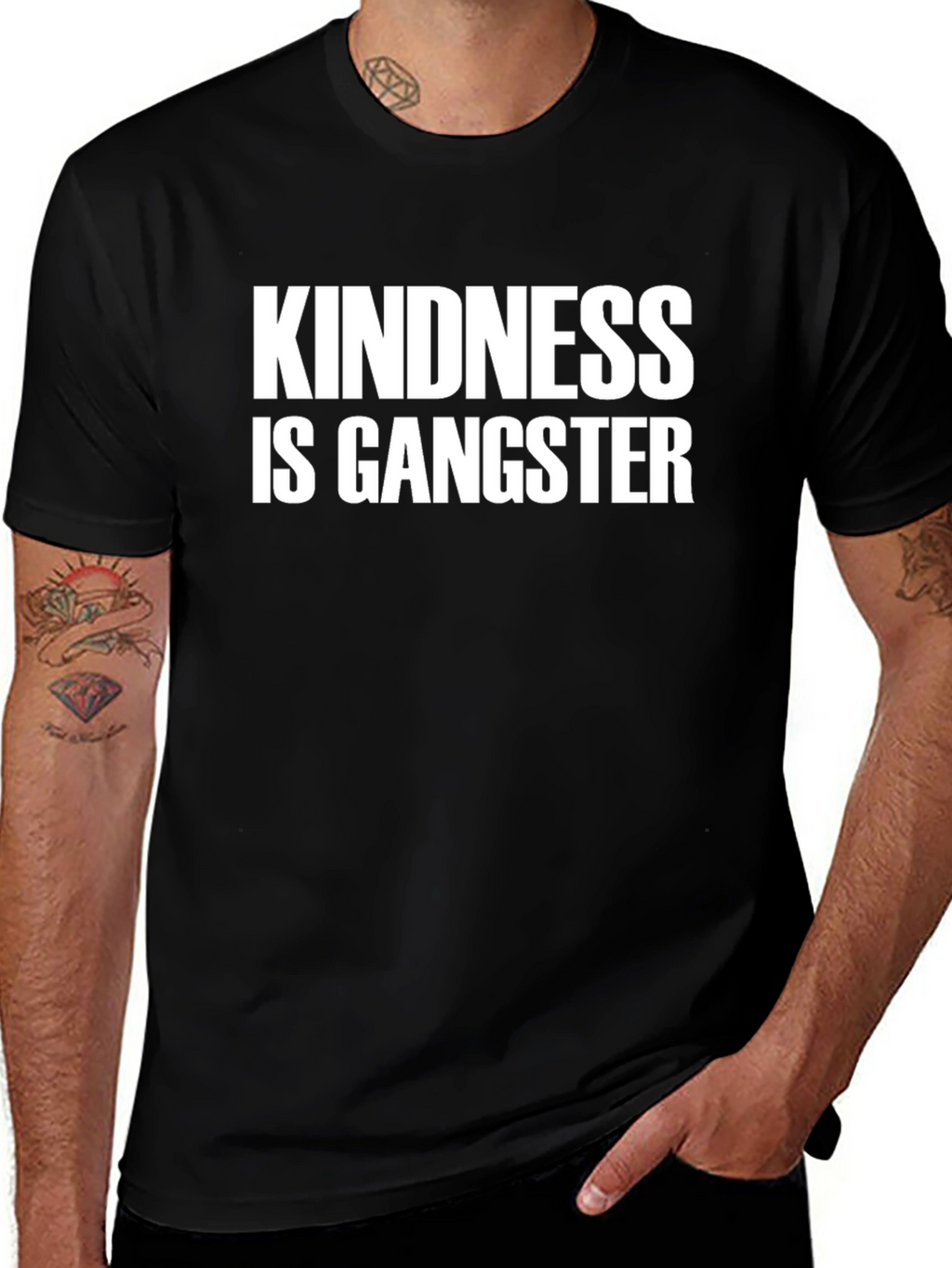 Kindness is Gangster Black Graphic Tee