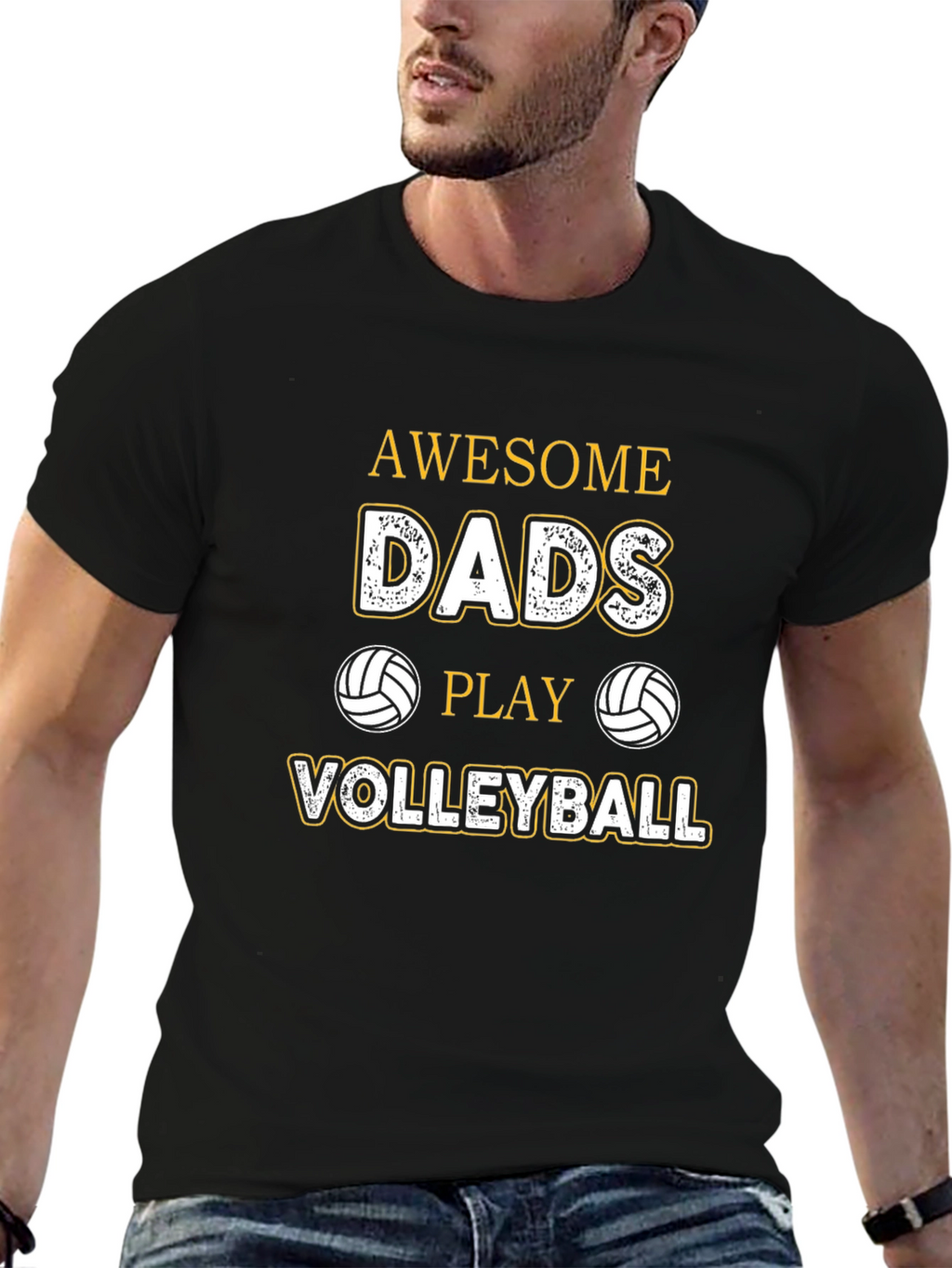 Awesome Dads Play Volleyball Graphic Tee