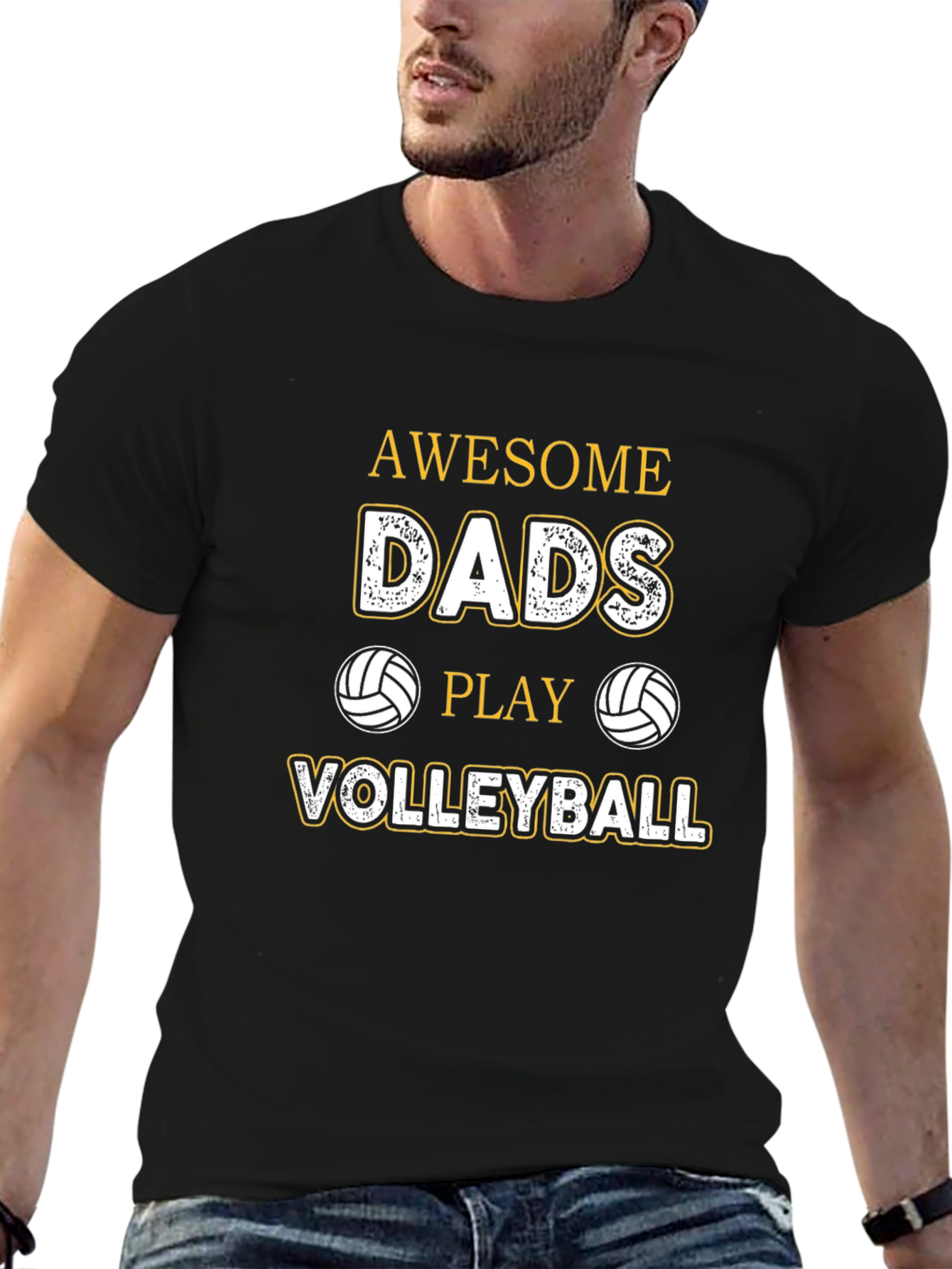 Awesome Dads Play Volleyball Graphic Tee