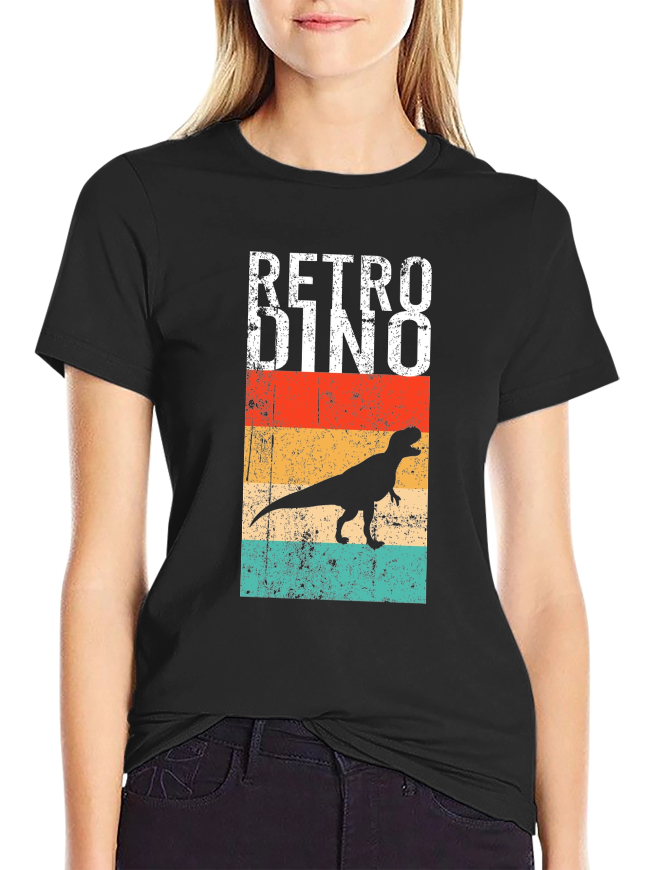 Retro Dino Graphic Tee - Vintage Style T-Shirt