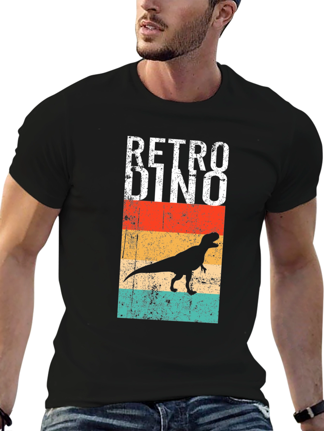 Retro Dino Graphic Tee - Vintage Style T-Shirt
