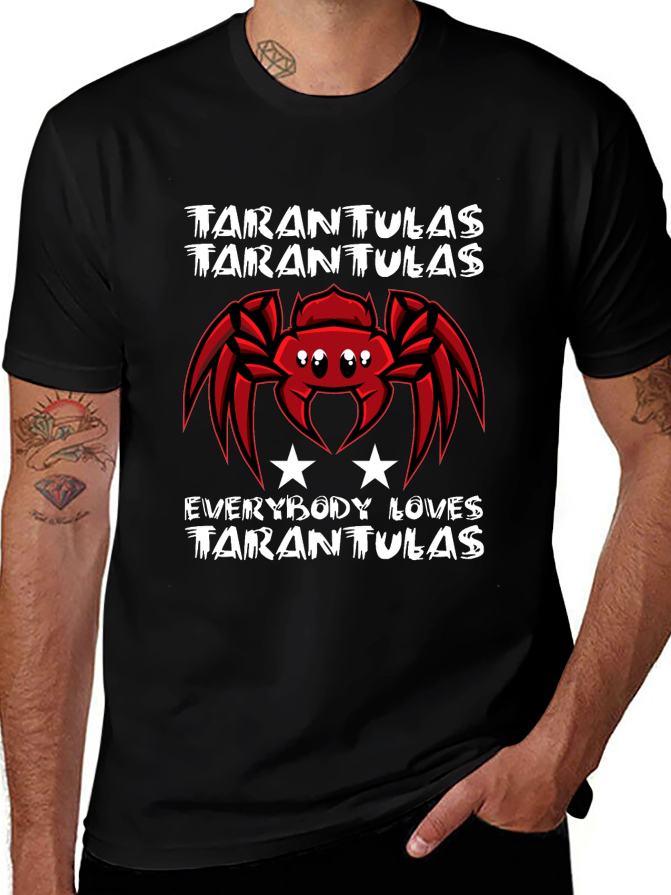 Tarantula Lover Black T-Shirt Graphic Tee
