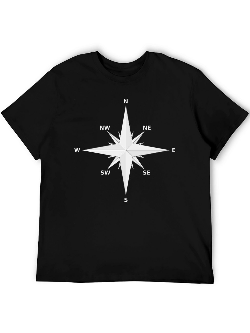 Compass Rose Graphic T-Shirt - Black