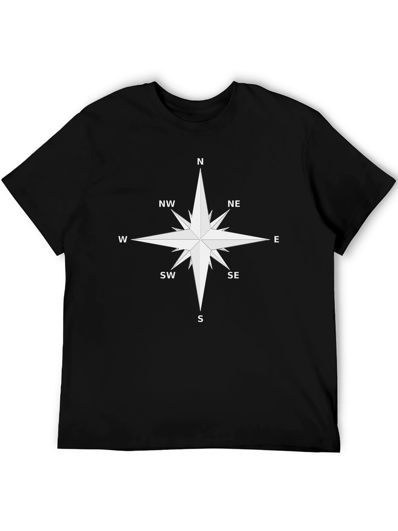 Compass Rose Graphic T-Shirt - Black