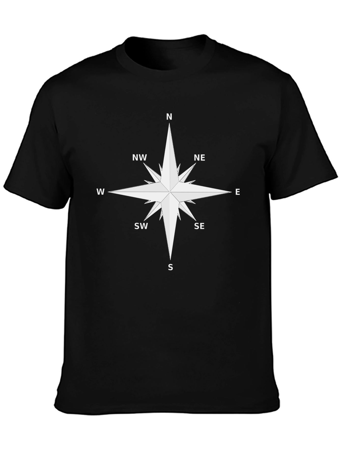 Compass Rose Graphic T-Shirt - Black