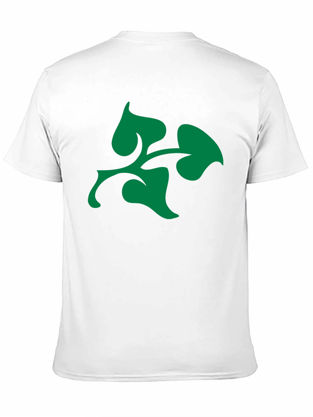 Green Leaf Design Black T-Shirt
