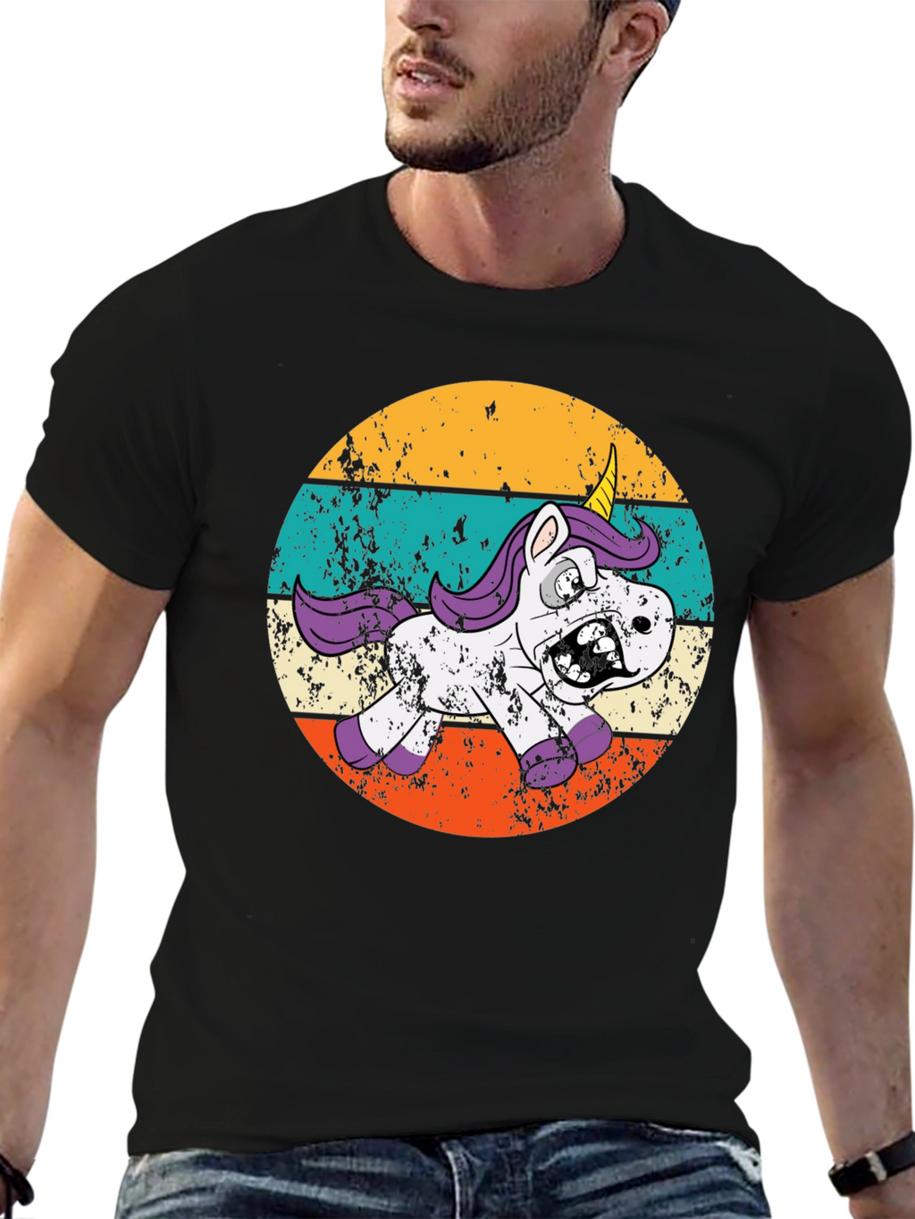 Zombie Unicorn Retro T-Shirt