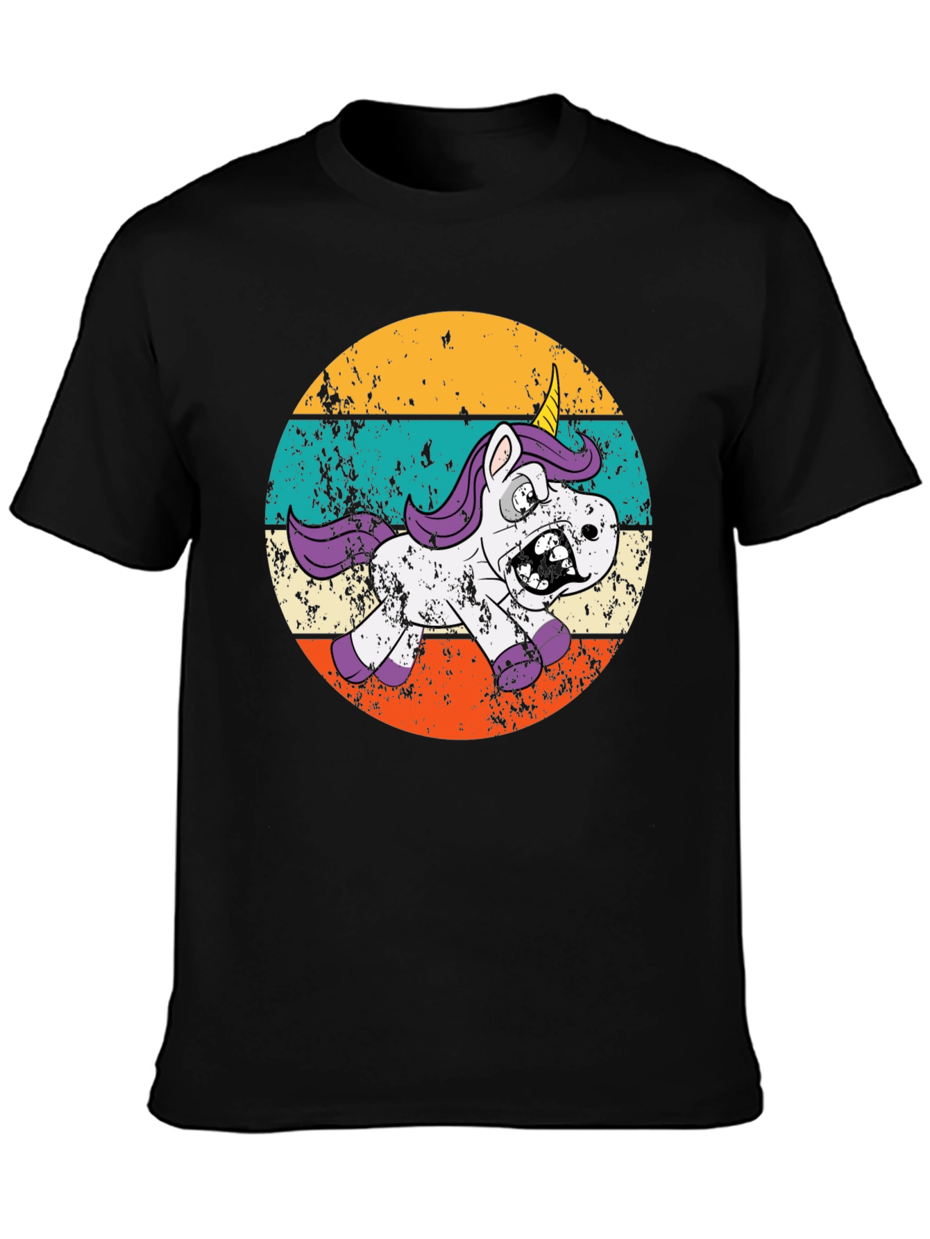 Zombie Unicorn Retro T-Shirt