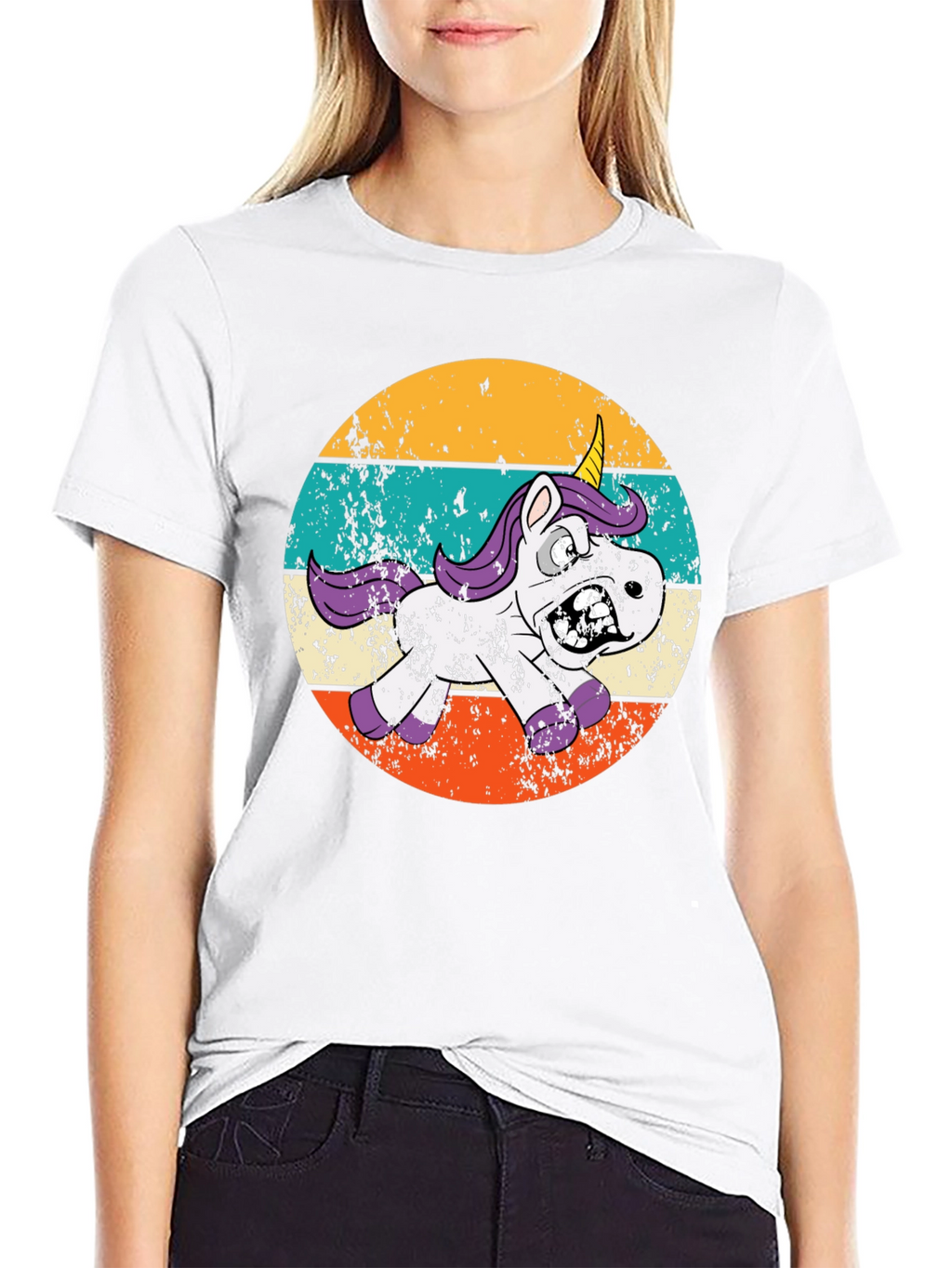 Zombie Unicorn Retro T-Shirt