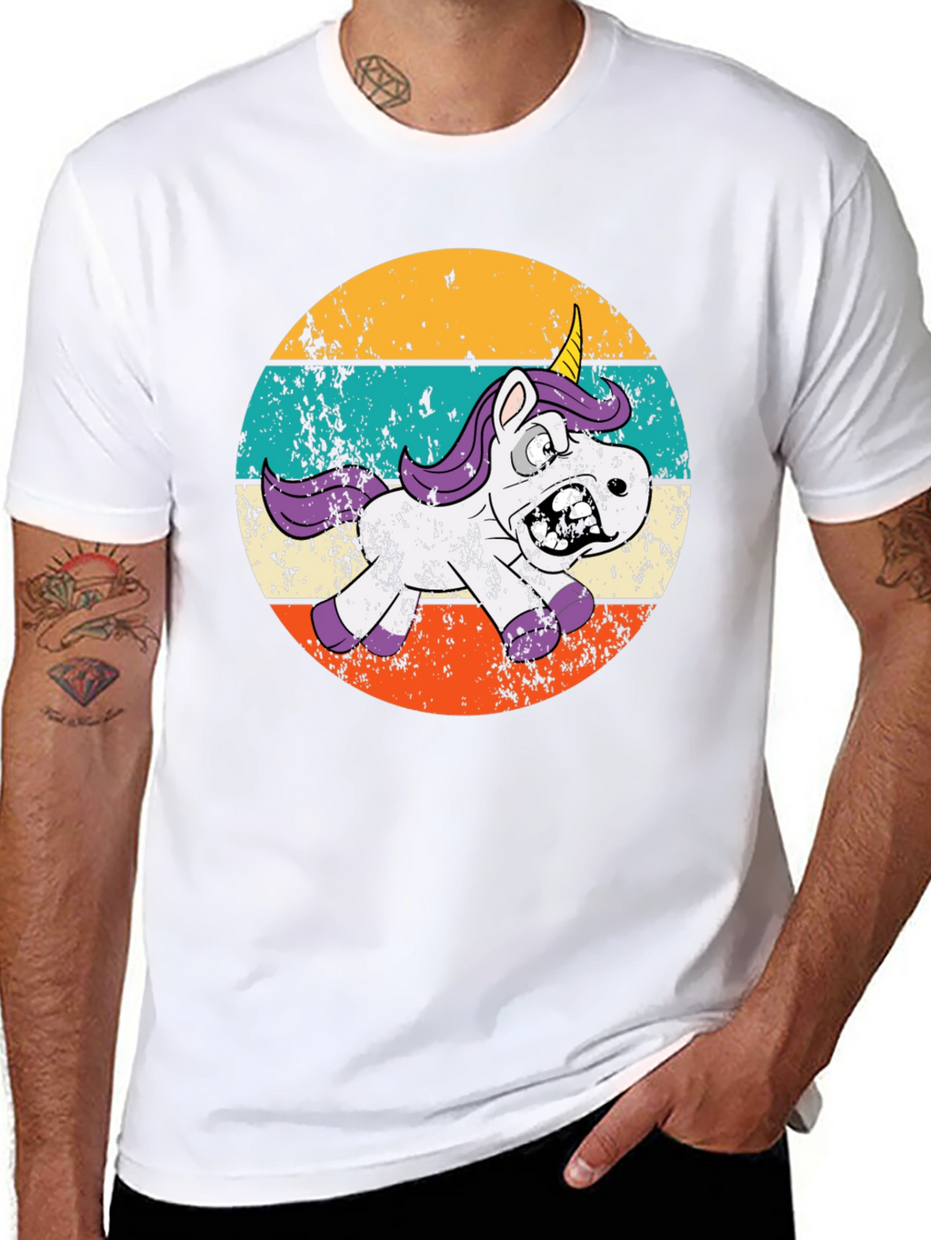 Zombie Unicorn Retro T-Shirt