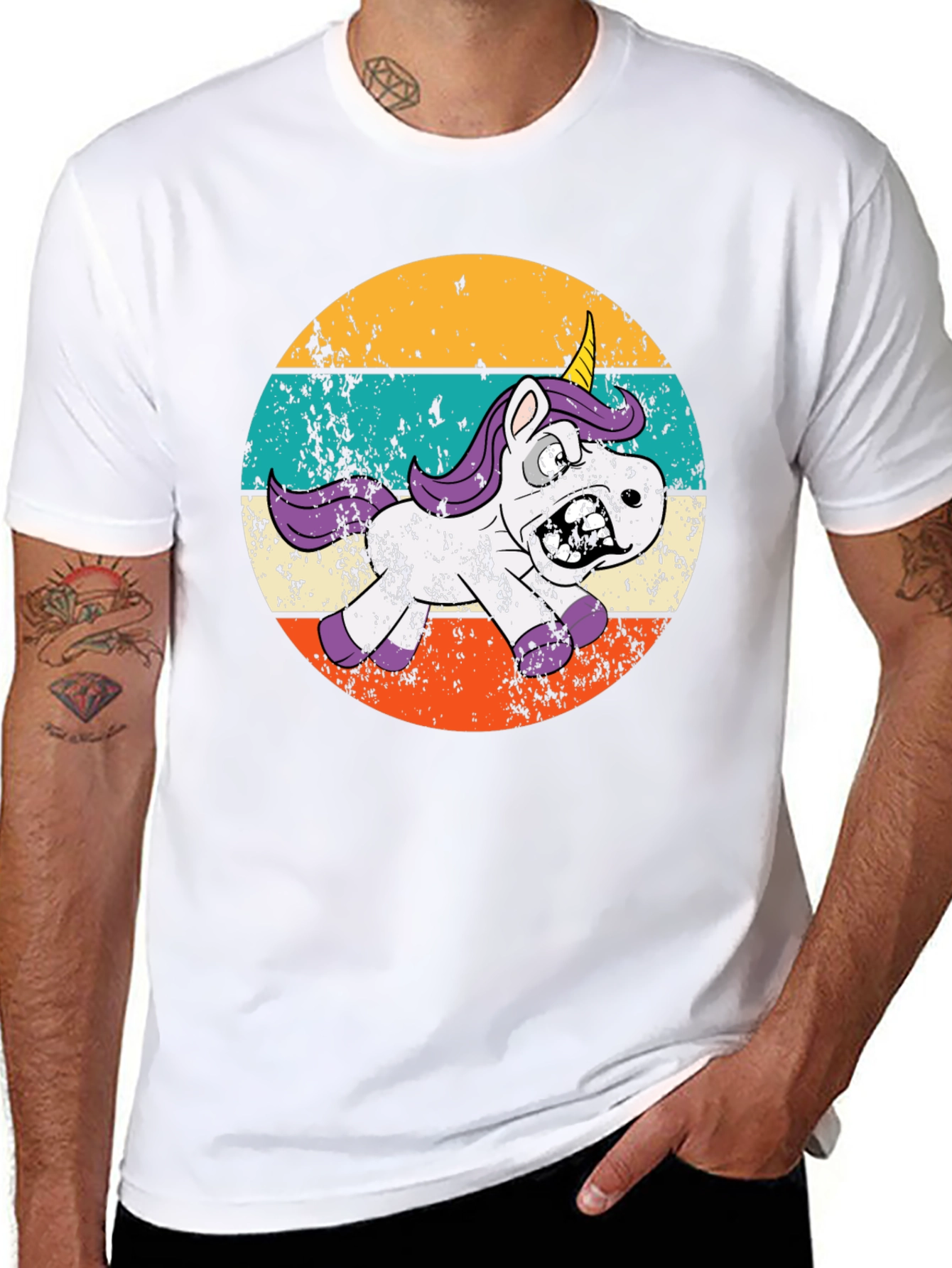 Zombie Unicorn Retro T-Shirt