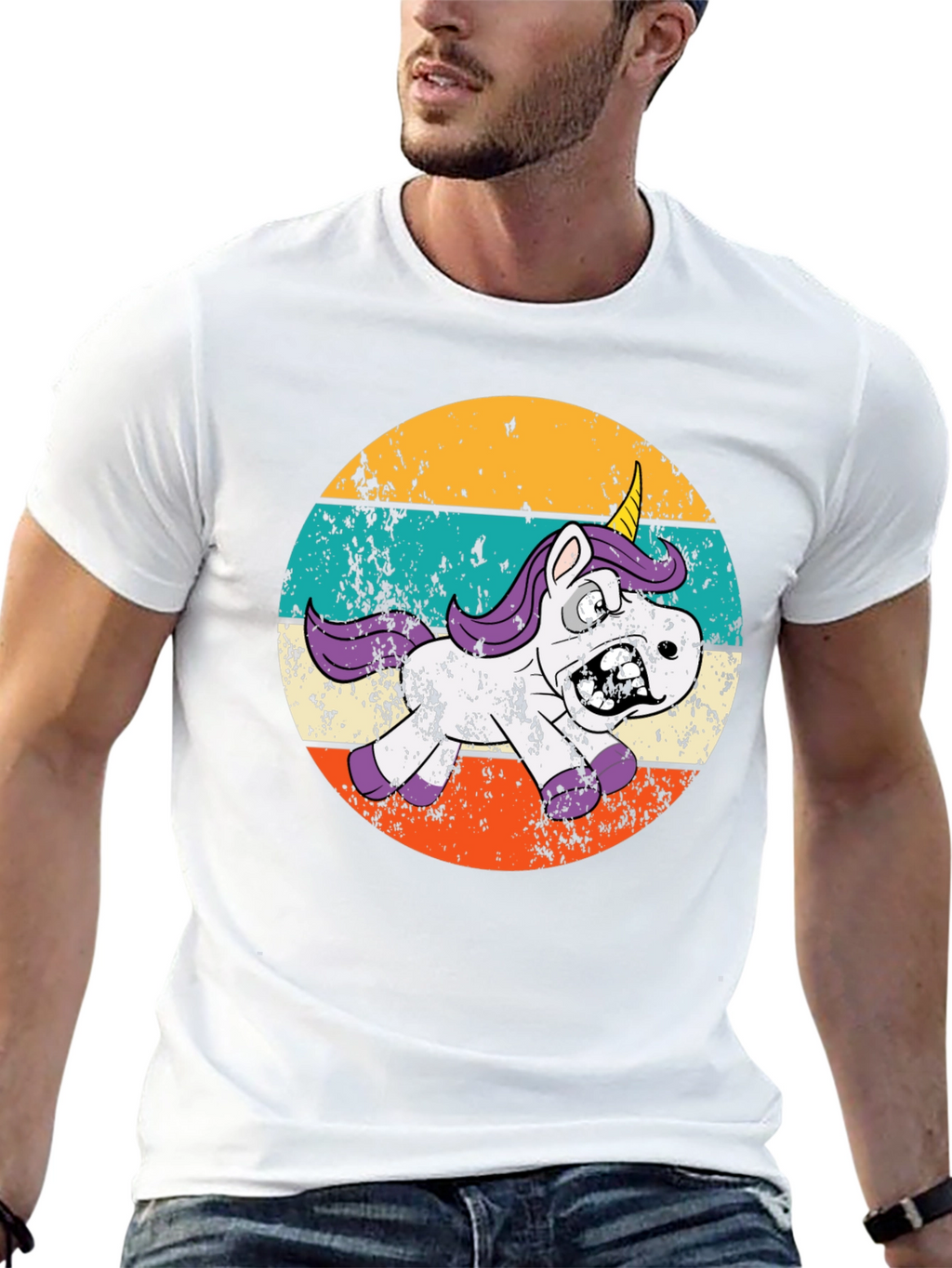 Zombie Unicorn Retro T-Shirt