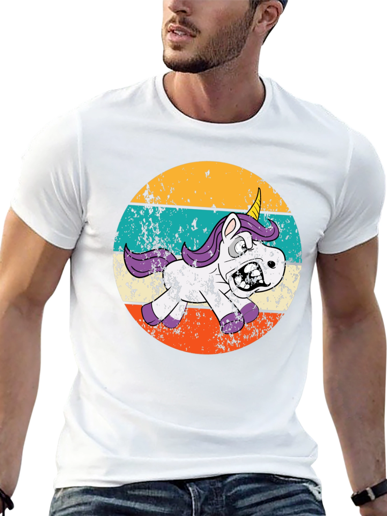 Zombie Unicorn Retro T-Shirt