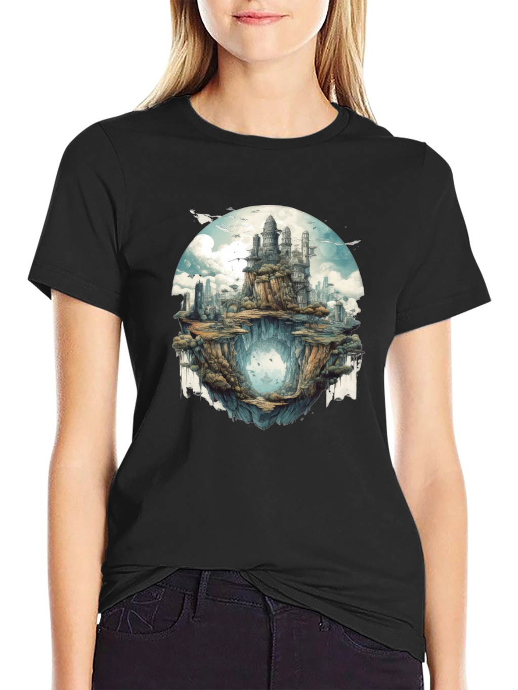 Fantasy Island Graphic Tee - Black Cotton Blend