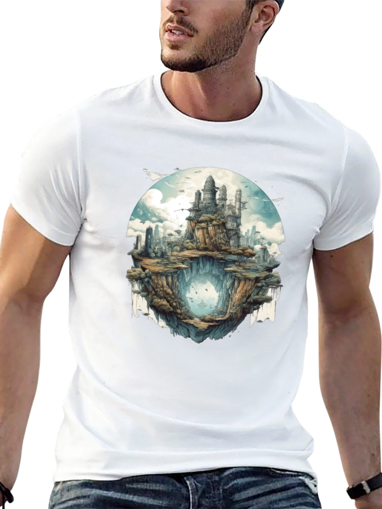 Fantasy Island Graphic Tee - Black Cotton Blend