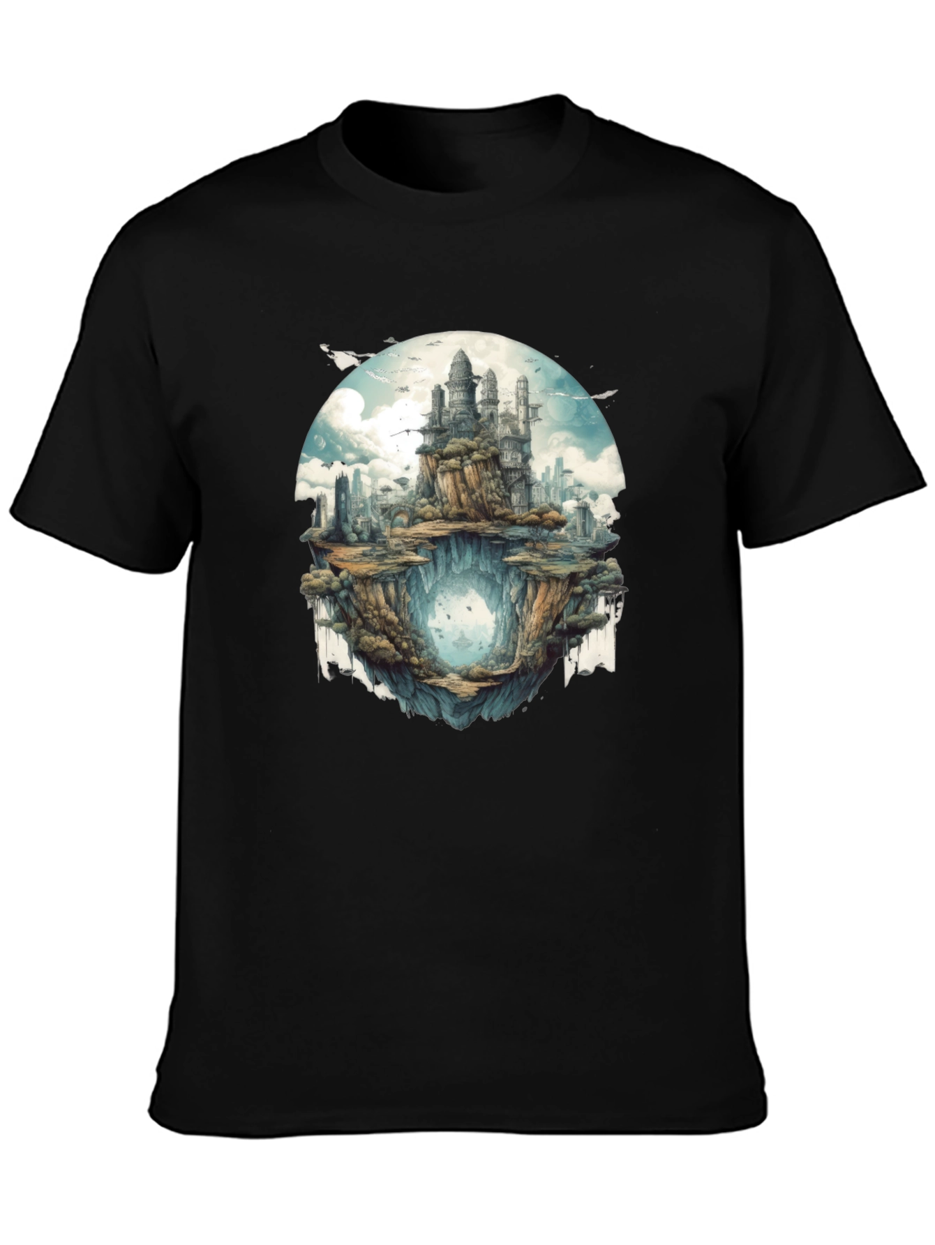 Fantasy Island Graphic Tee - Black Cotton Blend