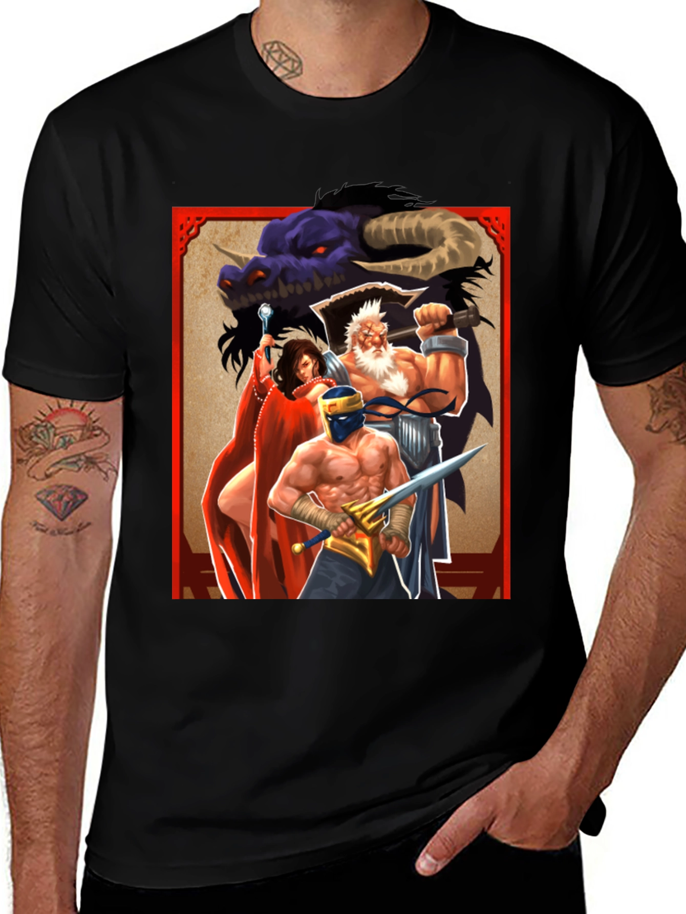 Fantasy Art Graphic Tee - Black Unisex T-Shirt