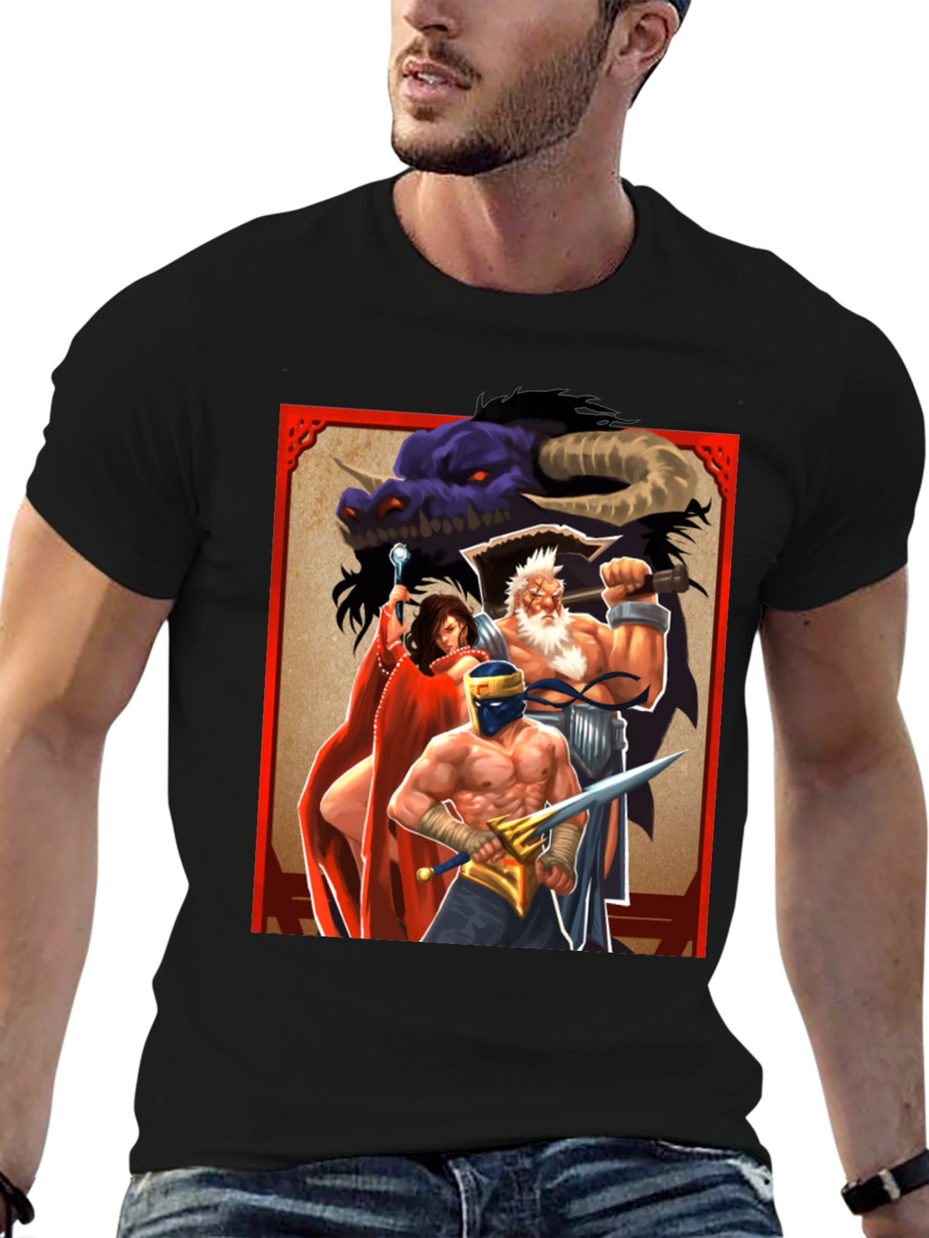 Fantasy Art Graphic Tee - Black Unisex T-Shirt