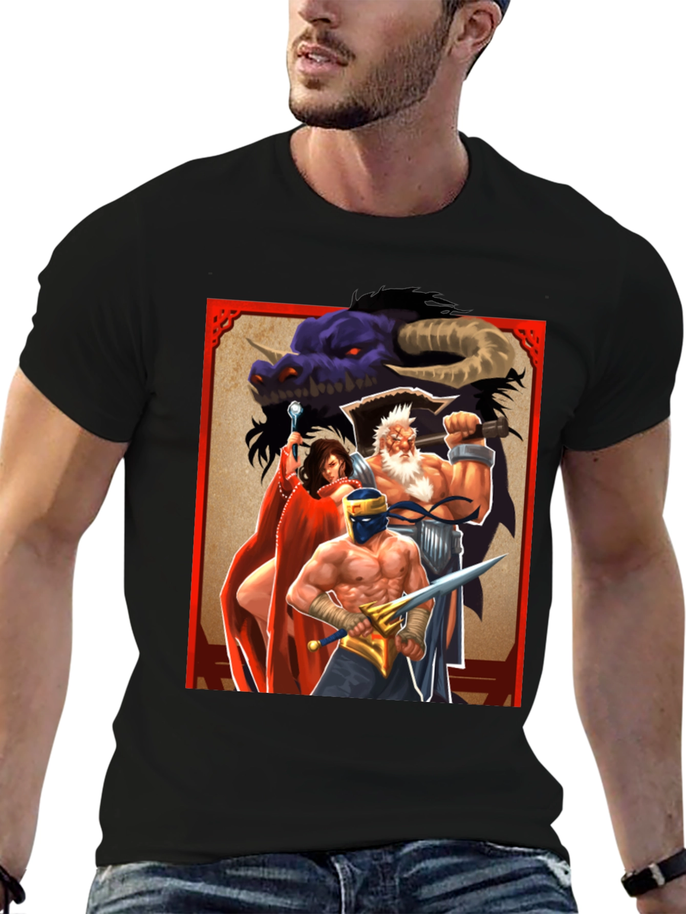 Fantasy Art Graphic Tee - Black Unisex T-Shirt
