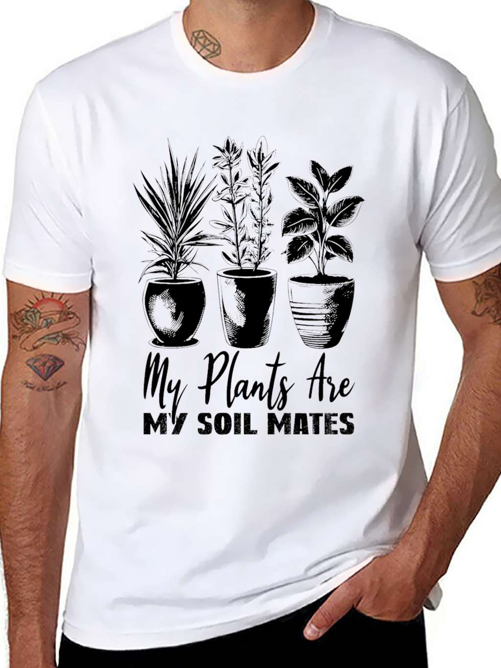 My Plants Are My Soil Mates Black T-Shirt