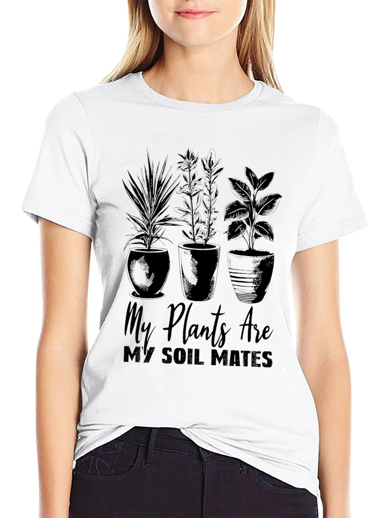 My Plants Are My Soil Mates Black T-Shirt